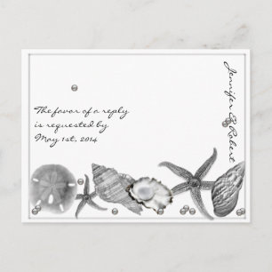 Glamourous Beach in Silver RSVP Postcard