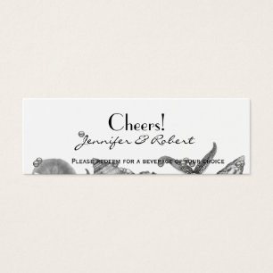 Glamourous Beach in Silver Wedding Drink Tickets