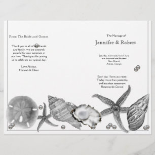 Glamourous Beach in Silver Wedding Program