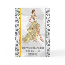 “Glamourous Birthday Card – Elegant Fashion 