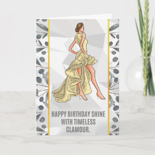 “Glamourous Birthday Card – Elegant Fashion