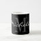 Glamourous black and white name monogram coffee mu