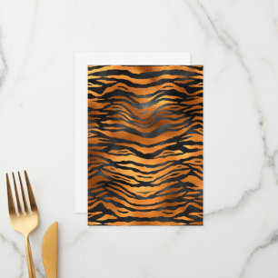 Glamourous Black Brown Tiger Stripes Animal Print Menu