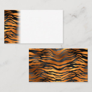 Glamourous Black Brown Tiger Stripes Animal Print Place Card