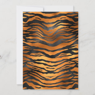 Glamourous Black Brown Tiger Stripes Animal Print Thank You Card