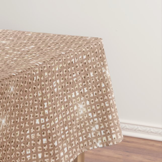Glamourous Black Gold Glitter Curved Triangle Geo Tablecloth (In Situ)