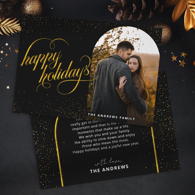 Glamourous Black & Gold Glitter  Holiday Arch Phot (Creator Uploaded)