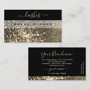 Glamourous Black Gold Sparkle Glitter Professional Business Card