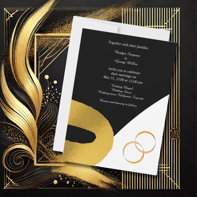 glamourous black gold wedding decor invitation     (Creator Uploaded)
