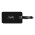 Glamourous black white monogram travel luggage tag