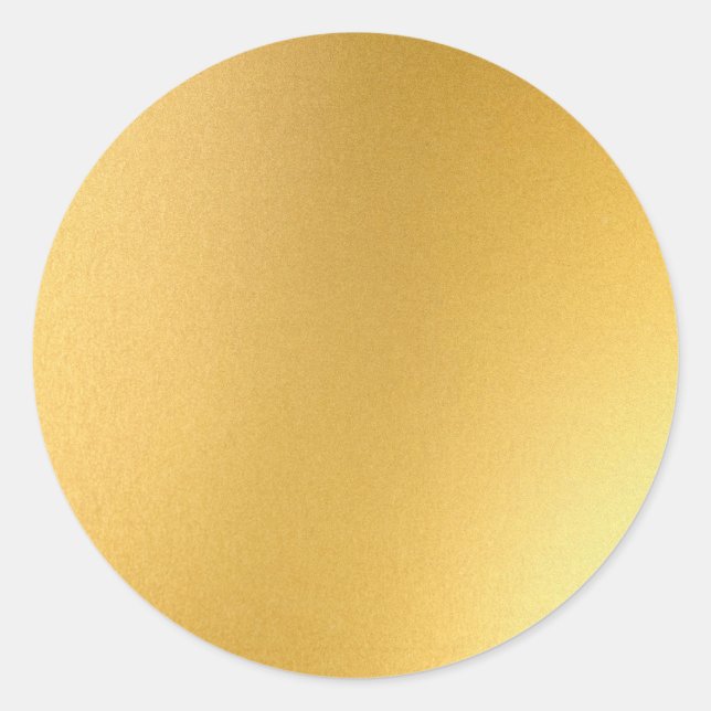 Glamourous Blank Template Elegant Faux Gold Chic Classic Round Sticker (Front)