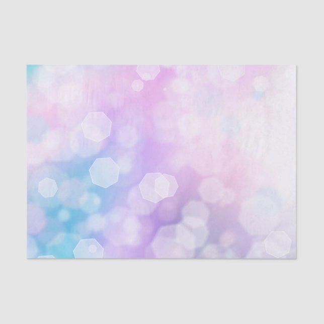 Glamourous Blue and Purple Sparkling Bokeh Tissue Paper (Front)