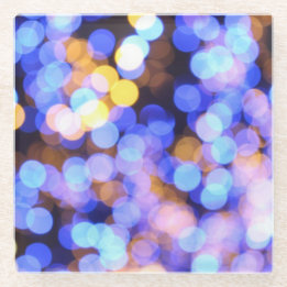 Glamourous Blue Lights Beverage Coaster