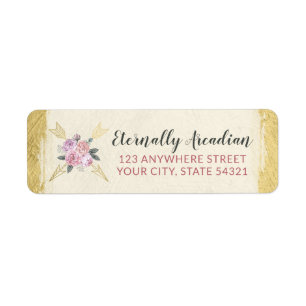 Glamourous Bohemian Floral Arrow Return Address Label