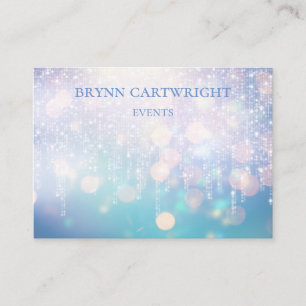 Glamourous Bokeh Twinkle Lights Purple and Blue Business Card