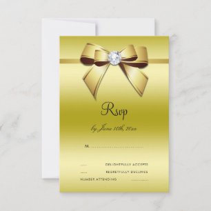 Glamourous Bow & Ribbon 50th Wedding RSVP