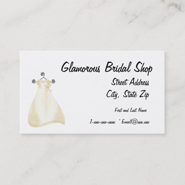 Glamourous Bridal Shop Business Card (Front)