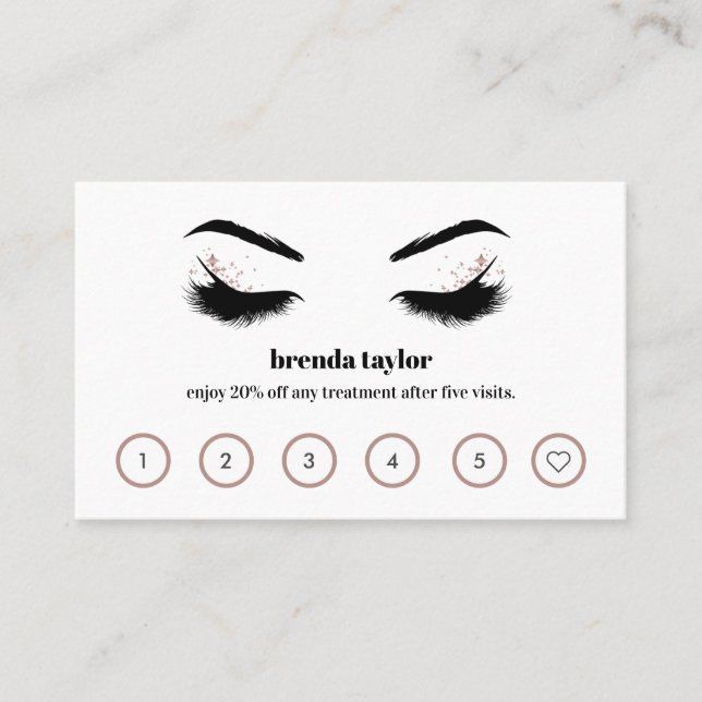 Glamourous Browbar Eyelash Custom Loyalty Business Card (Front)