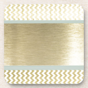 Glamourous chevron gold coaster