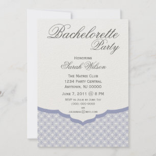 Glamourous Chic Bachelorette Party Invite, Blue Invitation