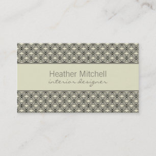 Glamourous Chic Business Card, Ivory and Grey Business Card