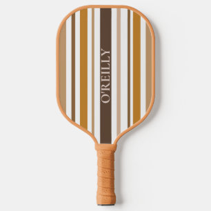 Glamourous Chic Stripe Pattern Modern Monogram Pickleball Paddle