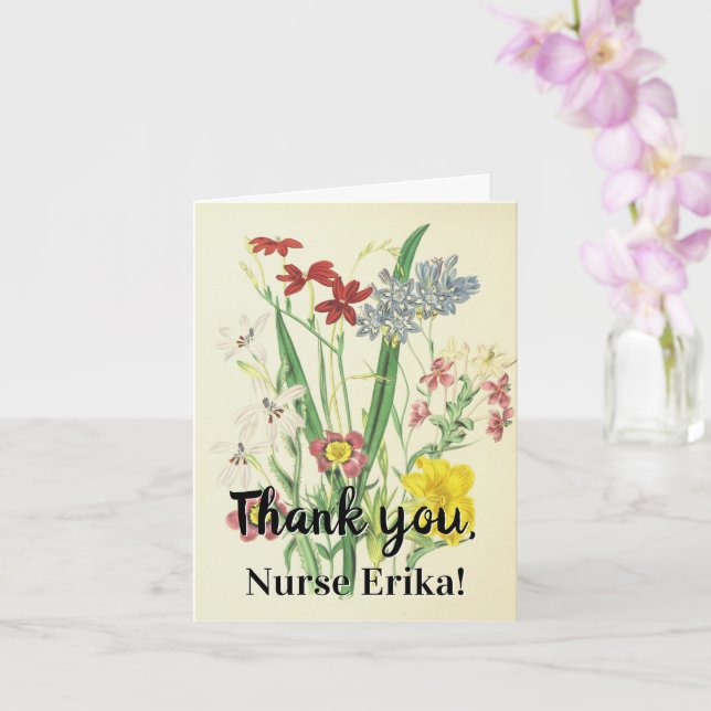 Glamourous, Classy "Thank you" Nurse Thank You Car Card (Orchid)