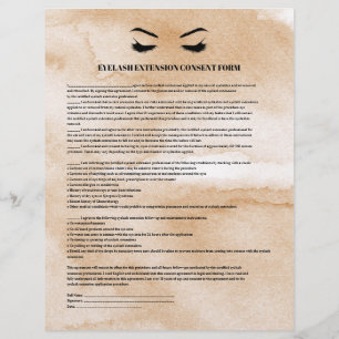 Glamourous Coffee  EYELASH EXTENSION CONSENT FORM Flyer
