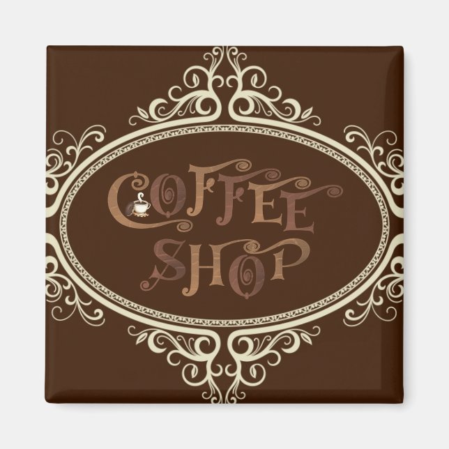 glamourous Coffee Shop Magnet (Front)