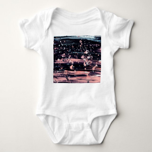 Glamourous Dark Grey Pink Spotlight Baby Bodysuit (Front)