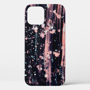 Glamourous Dark Grey Pink Spotlight iPhone 12 Case