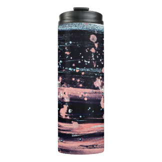 Glamourous Dark Grey Pink Spotlight Thermal Tumbler