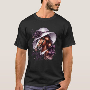 Glamourous Derby Girl Horse Equestrian Chic Design T-Shirt