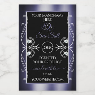 Glamourous Diamonds Black Blue Product Labels Logo