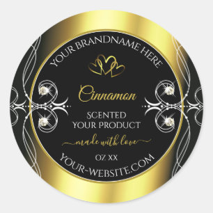 Glamourous Diamonds Black Gold Decor Product Label