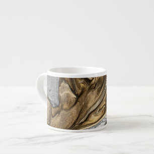 Glamourous Earthy Marble Swirl Pattern Espresso Cup