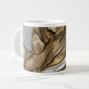 Glamourous Earthy Marble Swirl Pattern Large Coffee Mug