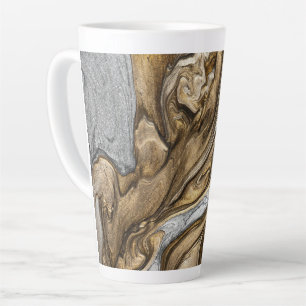 Glamourous Earthy Marble Swirl Pattern Latte Mug