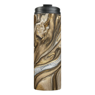 Glamourous Earthy Marble Swirl Pattern Thermal Tumbler