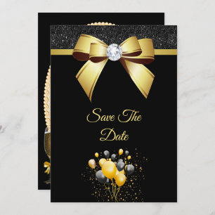 Glamourous Elegance Birthday Party Save The Date