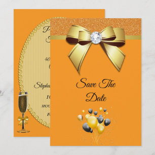 Glamourous Elegance Birthday Party Save The Date