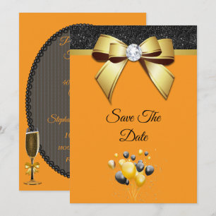 Glamourous Elegance Birthday Party Save The Date