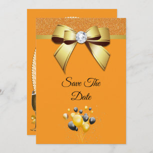 Glamourous Elegance Birthday Party Save The Date