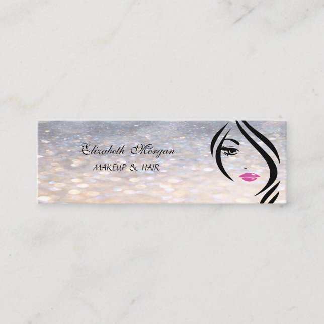 Glamourous Elegant Bokeh Mini Business Card (Front)