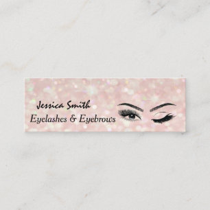 glamourous elegant glittery Eyelashes & eyebrow Mini Business Card