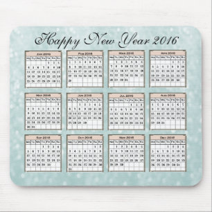 Glamourous elegant glittery holiday calendar 2016 mouse pad