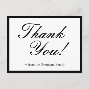 Glamourous, Elegant "Thank You!" Postcard