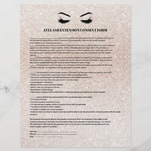Glamourous EYELASH EXTENSION CONSENT FORM Flyer