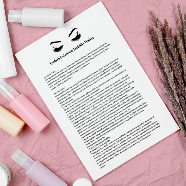 Glamourous  EYELASH EXTENSION Liability Waiver For Flyer (Creator Uploaded)