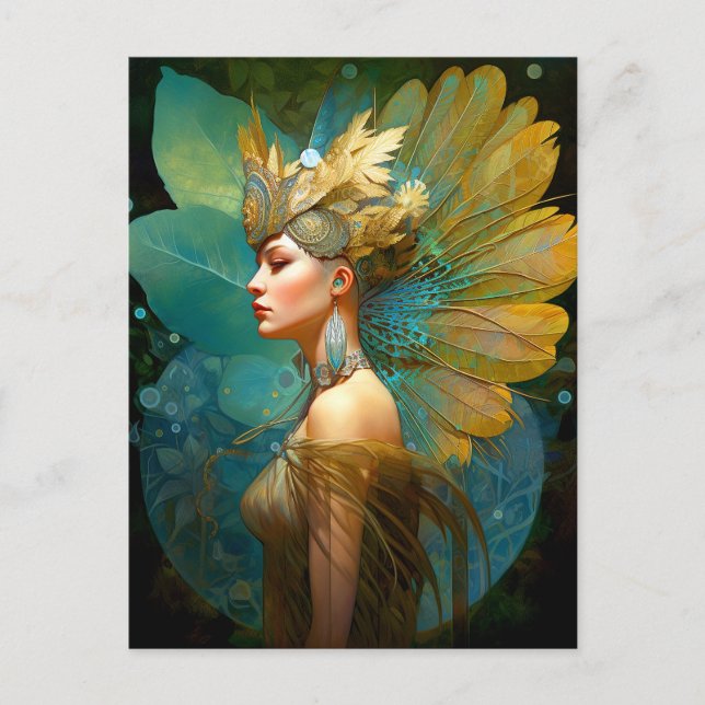 Glamourous Fairy Woman Fantasy Art Postcard (Front)